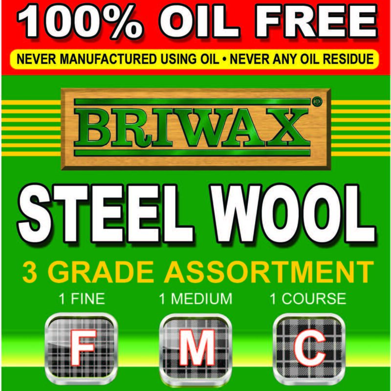 BRIWAX Briwax Light Brown 1 lb Original Furniture Wax Polish with Oil-Free  Steel Wool 0000